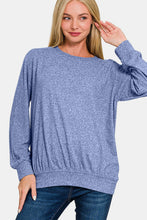 Load image into Gallery viewer, Zenana Full Size Melange Round Neck Top