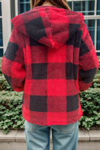 Load image into Gallery viewer, Double Take Full Size Plaid Long Sleeve Hooded Coat