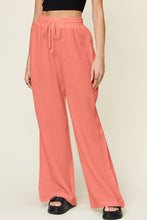 Load image into Gallery viewer, Double Take Full Size Texture Drawstring Wide Leg Pants