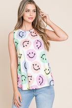 Load image into Gallery viewer, BOMBOM Smiley Face Round Neck Tank