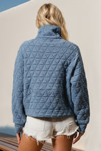 Load image into Gallery viewer, Double Take Half Zip Long Sleeve Quilted Sweatshirt with Pocket