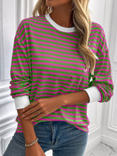 Load image into Gallery viewer, Ivy Lane Striped Round Neck Long Sleeve Sweatshirt