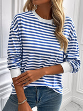 Load image into Gallery viewer, Ivy Lane Striped Round Neck Long Sleeve Sweatshirt