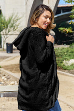 Load image into Gallery viewer, Double Take Full Size Hooded Teddy Bear Jacket with Thumbholes