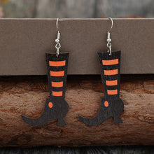 Load image into Gallery viewer, Alloy Wooden Boots Earrings