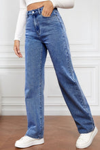 Load image into Gallery viewer, High Waist Straight Jeans