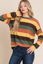 Load image into Gallery viewer, BOMBOM Multi-Color Striped Knit Top