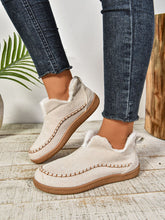 Load image into Gallery viewer, Faux Fur Round Toe Flat Sneakers