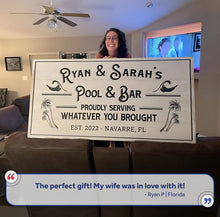 Load image into Gallery viewer, Personalized Rustic Pool Sign