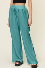 Load image into Gallery viewer, Double Take Full Size Texture Drawstring Wide Leg Pants