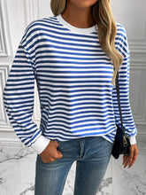 Load image into Gallery viewer, Ivy Lane Striped Round Neck Long Sleeve Sweatshirt