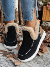 Load image into Gallery viewer, Furry Suede Round Toe Flat Sneakers