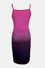 Load image into Gallery viewer, Slit Ruched Gradient Cami Dress