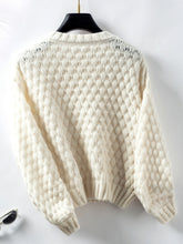 Load image into Gallery viewer, Cable-Knit Round Neck Long Sleeve Sweater