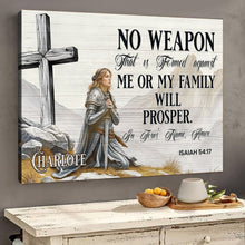 Load image into Gallery viewer, No Weapon That Is Formed Against You Will Prosper Isaiah 54:17 Faith Sign IV