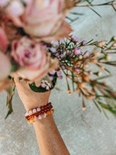 Load image into Gallery viewer, Raw Cognac Baltic Sea Amber + Rose Quartz || Adult Bracelet