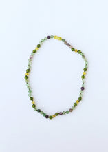 Load image into Gallery viewer, Raw Baltic Sea Amber + Fluorite + Peridot || Gemstone Necklace