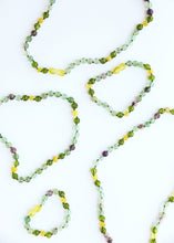 Load image into Gallery viewer, Raw Baltic Sea Amber + Fluorite + Peridot || Gemstone Necklace