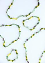 Load image into Gallery viewer, Raw Baltic Sea Amber + Fluorite + Peridot || Gemstone Anklet or Bracelet