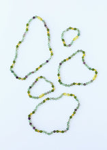 Load image into Gallery viewer, Raw Baltic Sea Amber + Fluorite + Peridot || Gemstone Anklet or Bracelet