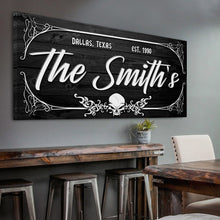 Load image into Gallery viewer, Family Gothic Skull Sign -  Customized Modern Gothic Decor For Living Room
