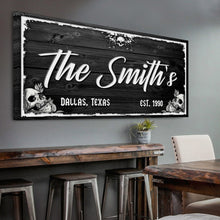 Load image into Gallery viewer, Family Gothic Skull Sign -  Customized Modern Gothic Decor For Living Room