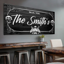 Load image into Gallery viewer, Family Gothic Skull Sign -  Customized Modern Gothic Decor For Living Room