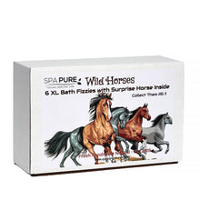 Load image into Gallery viewer, Spa Pure WILD HORSES Bath Bombs: for kids with 6 XL bath bombs with surprise horses inside, U.S.A. Made, Handmade, natural ingredients