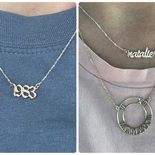 Load image into Gallery viewer, Silver &amp; Stone Roman Numerals Necklace | Custom Date Gift for Moms &amp; Weddings | Unique Personalized Jewelry