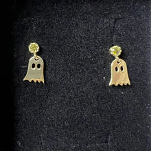 Load image into Gallery viewer, Cute Ghost Stud Earrings with Sparkling Cubic Zirconia - Perfect Halloween Gifts for Her