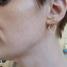 Load image into Gallery viewer, Elysian Rhombus Ear Jacket Earrings | Dazzling Geometric Design for Effortless Elegance