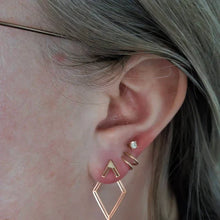 Load image into Gallery viewer, Elysian Rhombus Ear Jacket Earrings | Dazzling Geometric Design for Effortless Elegance