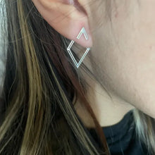 Load image into Gallery viewer, Elysian Rhombus Ear Jacket Earrings | Dazzling Geometric Design for Effortless Elegance