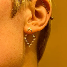 Load image into Gallery viewer, Elysian Rhombus Ear Jacket Earrings | Dazzling Geometric Design for Effortless Elegance
