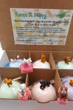Load image into Gallery viewer, Adorable Kids Bath Bomb Gift Set, 6 Bath Bombs with (ADOPT-A-PUPPY) toys inside