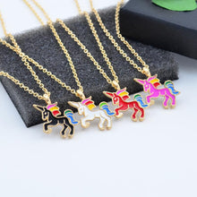 Load image into Gallery viewer, Bath Bomb Gift Set with Unicorn necklaces hidden in each bath bomb, 1 each black, white, red and rose, great for parties and gifts