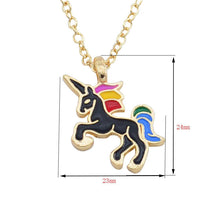 Load image into Gallery viewer, Bath Bomb Gift Set with Unicorn necklaces hidden in each bath bomb, 1 each black, white, red and rose, great for parties and gifts