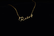 Load image into Gallery viewer, Dainty Signature Name Necklace | Custom Sterling Silver &amp; Gold Jewelry for a Personal Touch