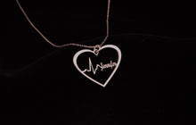 Load image into Gallery viewer, SilverGoldandRose Personalized Heartbeat Necklace - 8K Solid Gold Custom EKG Keepsake