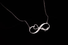 Load image into Gallery viewer, Handmade Infinity Name Necklace with Heart | Personalized Love Jewelry
