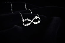 Load image into Gallery viewer, Eternal Love Infinity Necklace - Personalized Gold Necklace with Names &amp; Heart