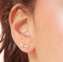 Load image into Gallery viewer, Personalized Silver Name Stud Earrings