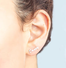 Load image into Gallery viewer, Personalized Silver Name Stud Earrings