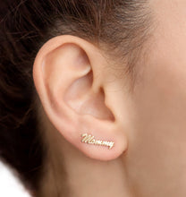 Load image into Gallery viewer, Personalized Silver Name Stud Earrings