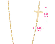 Load image into Gallery viewer, 14K Gold Inspirational Sideways Cross Necklace - A Unique Symbol of Faith
