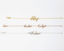 Load image into Gallery viewer, SilverGoldandRose Personalized Birthstone Name Bracelet &amp; Anklet - Custom Jewelry for Unique You
