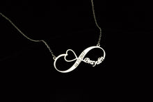 Load image into Gallery viewer, Handmade Infinity Name Necklace with Heart | Personalized Love Jewelry