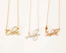 Load image into Gallery viewer, Custom Name Necklace by SilverGoldandRose - Elegant Gold Calligraphy Font
