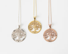 Load image into Gallery viewer, Tree of Life Necklace | Custom Family Birthstone Jewelry | Personalized Family Name Gift