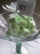 Load image into Gallery viewer, 14 bath bombs in Key Lime Pie fragrance, gift bag bath fizzies with shea butter, great for kids...and adults too